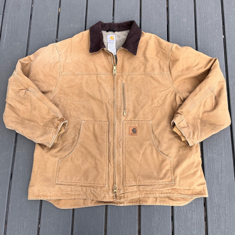 Carhartt C61 Sandstone Ridge Coat XXL  Sherpa Lined Duck Canvas Workwear Jacket